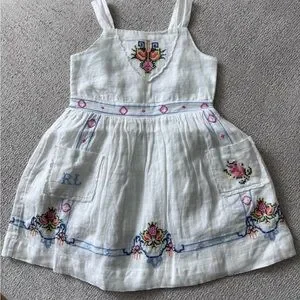 Ralph Lauren | Dresses | Ralph Lauren Floral Embroidered Linen Dress |  Poshmark
